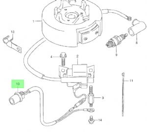 Suzuki DT2 and DT2.2 Stop Switch Assembly (click for enlarged image)